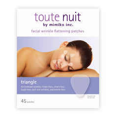 Toute Nuit patch for frown lines softens expression overnight using hypoallergenic materials.