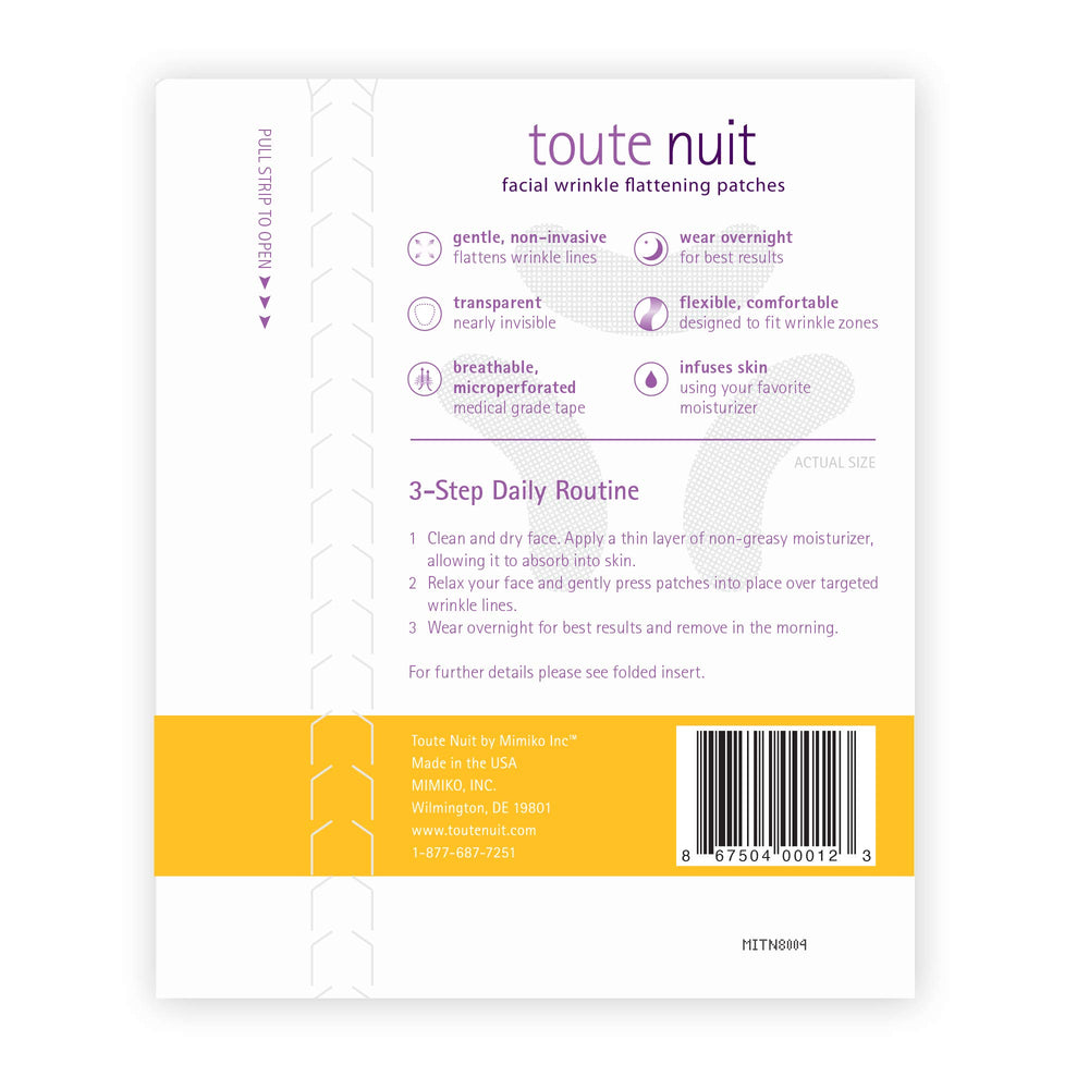 Toute Nuit Curve patch on crow's feet to reduce wrinkles overnight