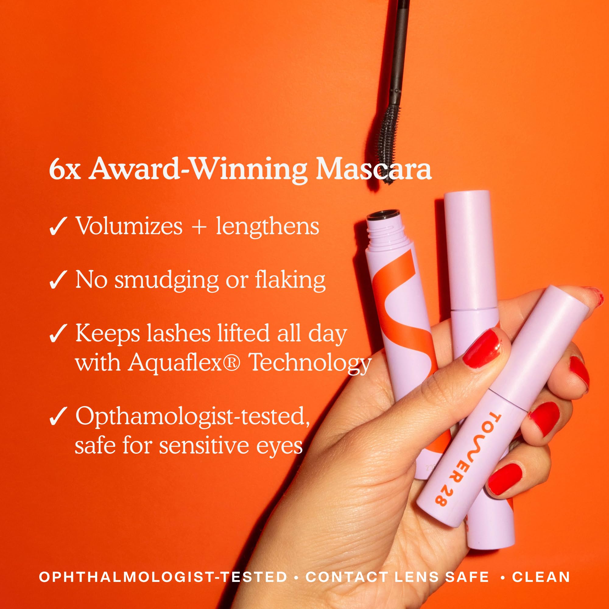 Tower 28 MakeWaves humidity-proof mascara maintains lift in heat