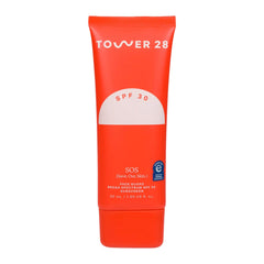 Tower 28 SOS FaceGuard bottle front showing the mineral sunscreen for sensitive skin