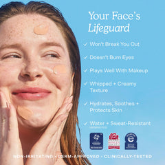 Tower 28 SOS FaceGuard spread on hand for even coverage