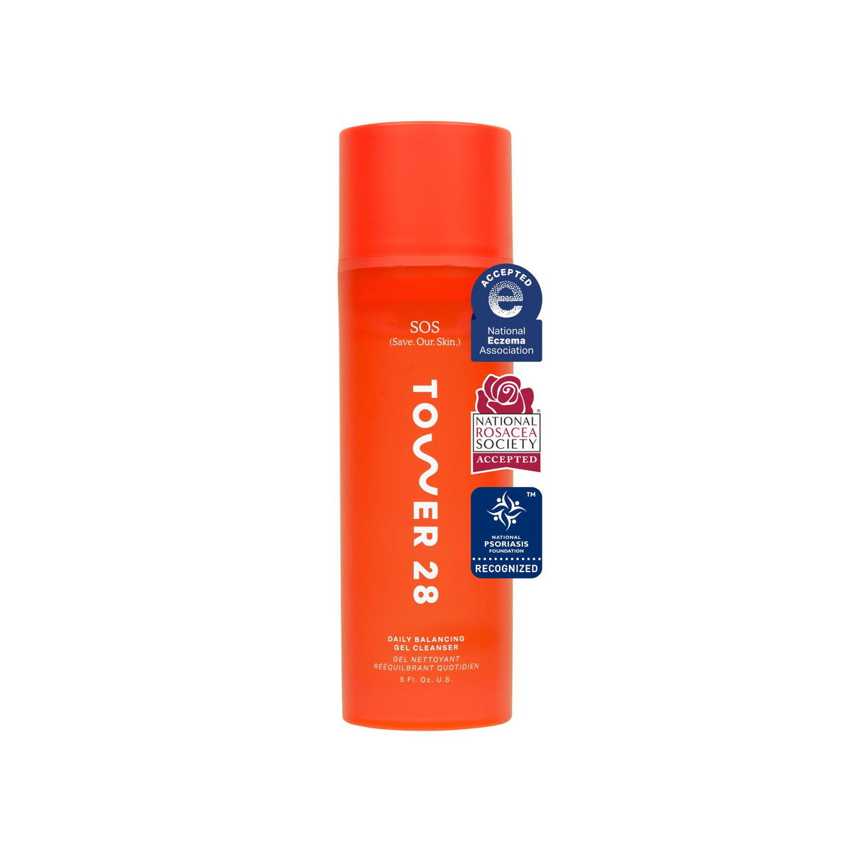 Tower 28 SOS Gel limpiador facial, hidratante para piel sensible, ideal para uso diario