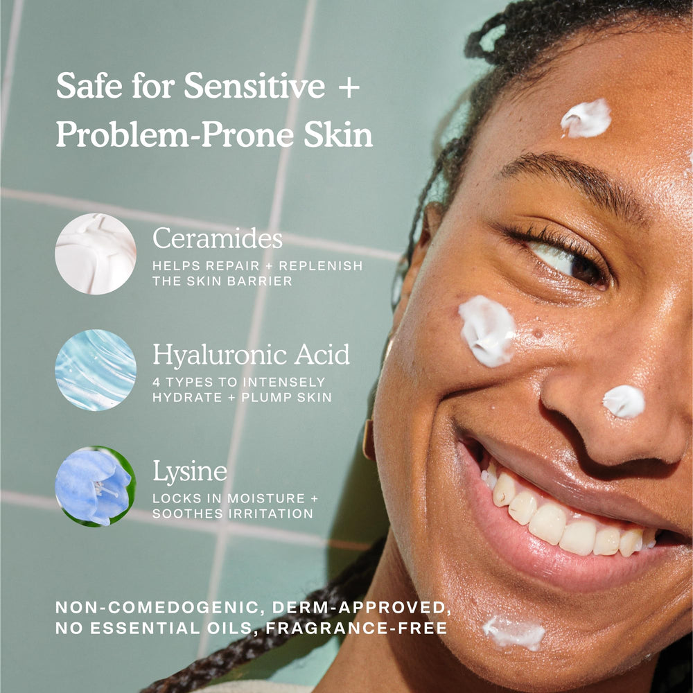 Ingredients highlight of Tower 28 SOS Recovery Face Cream featuring hyaluronic acid