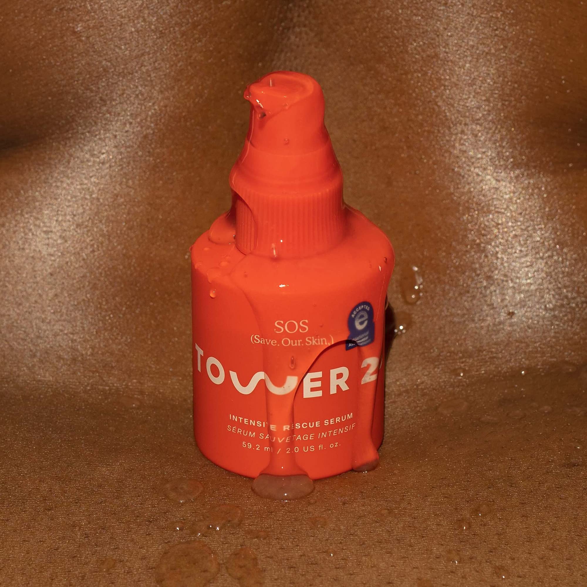 Tower 28 SOS Rescue on-skin application demonstrates soothing, fragrance-free relief
