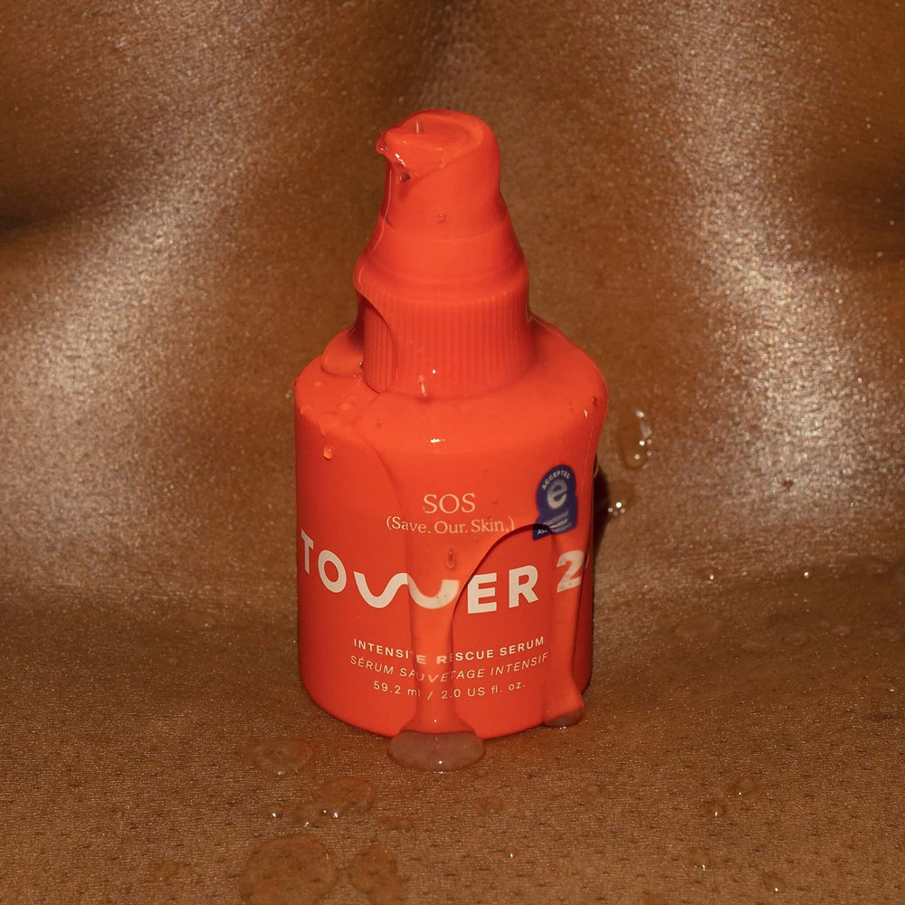 Tower 28 SOS Rescue on-skin application demonstrates soothing, fragrance-free relief