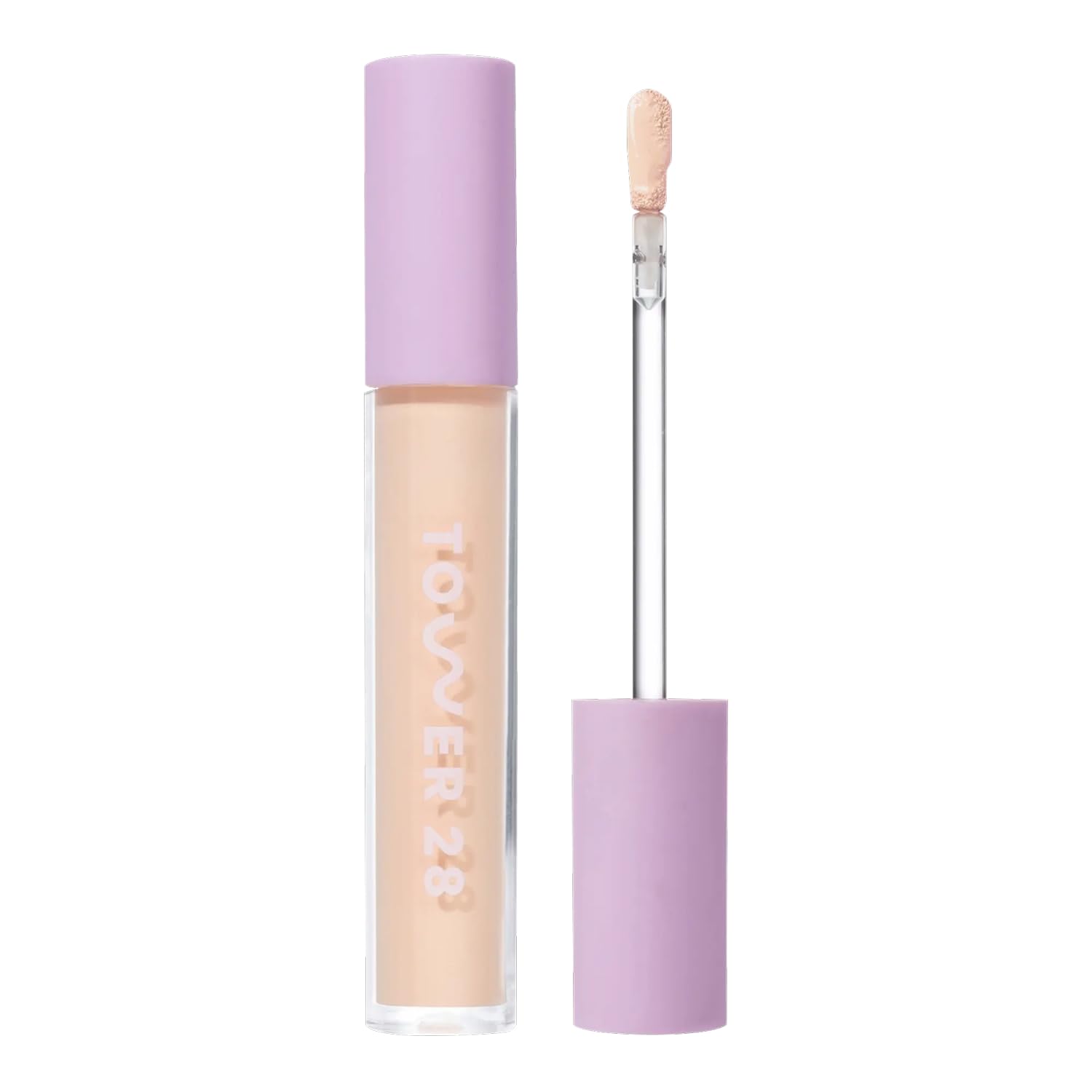 Tower 28 Swipe Serum Concealer applicator swipe for seamless coverage.