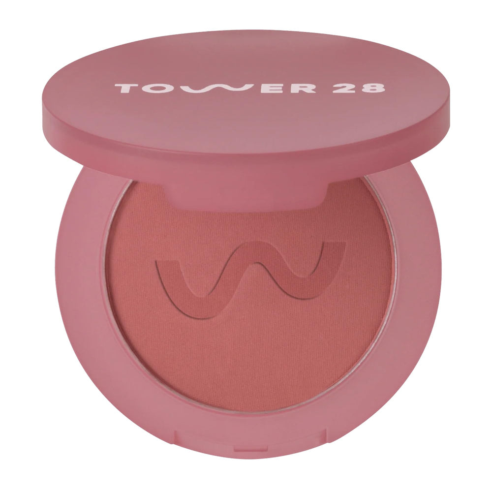 Tower 28 GetSet Polvo fijador rubor rosado Samo Spritzer para acabado duradero.