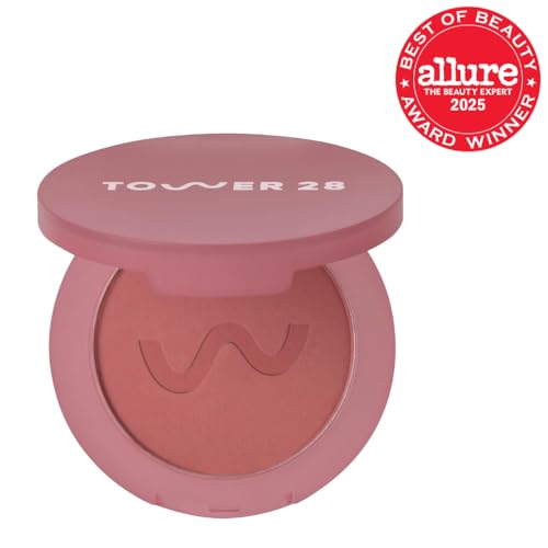 Tower 28 GetSet Rubor en polvo mate rosado Samo Spritzer con textura suave.