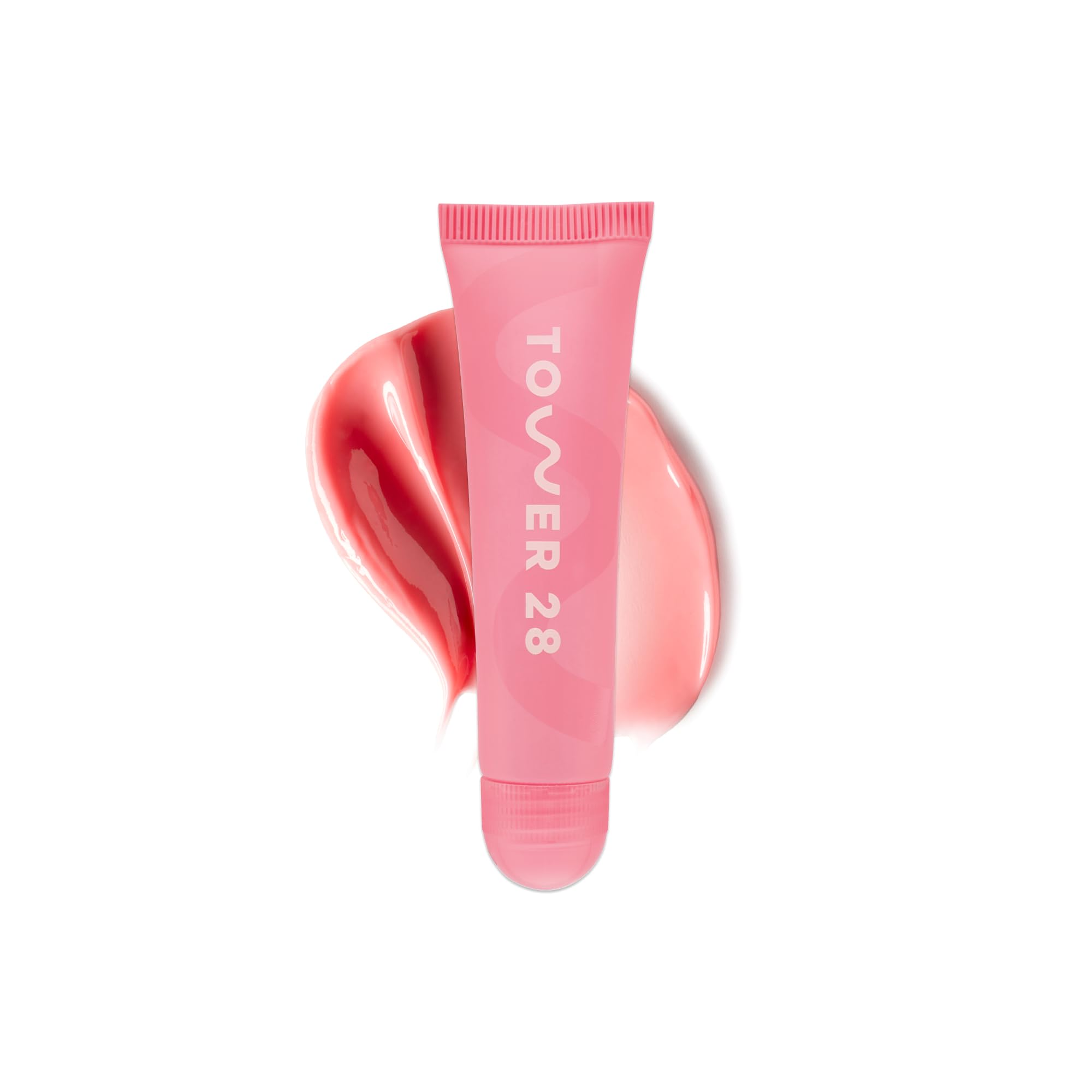 Tower 28 LipSoftie bálsamo labial tono rosado para labios suaves e hidratados.