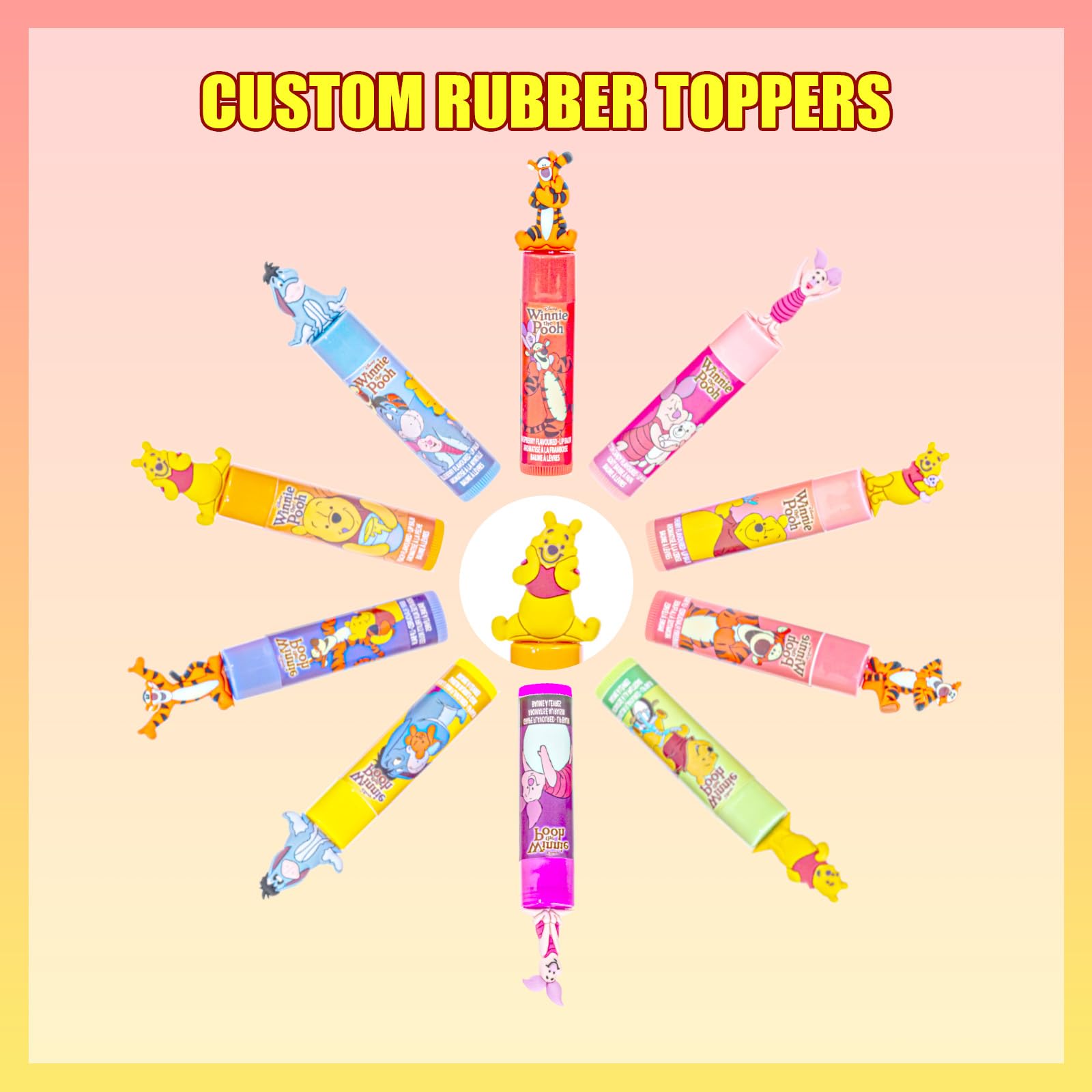 Townley Girl bálsamo labial Piglet topper 3D para juego y cuidado de labios