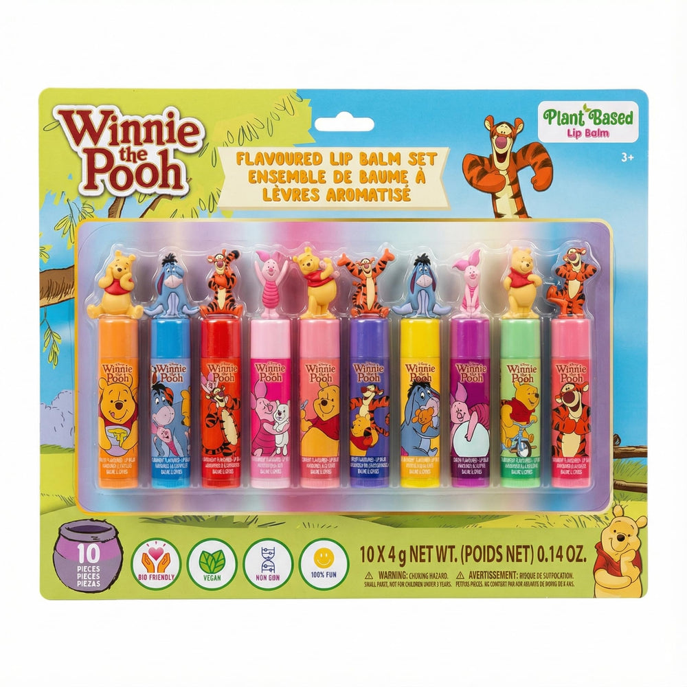 Townley Girl bálsamo labial Winnie Pooh set con toppers 3D para labios suaves y felices