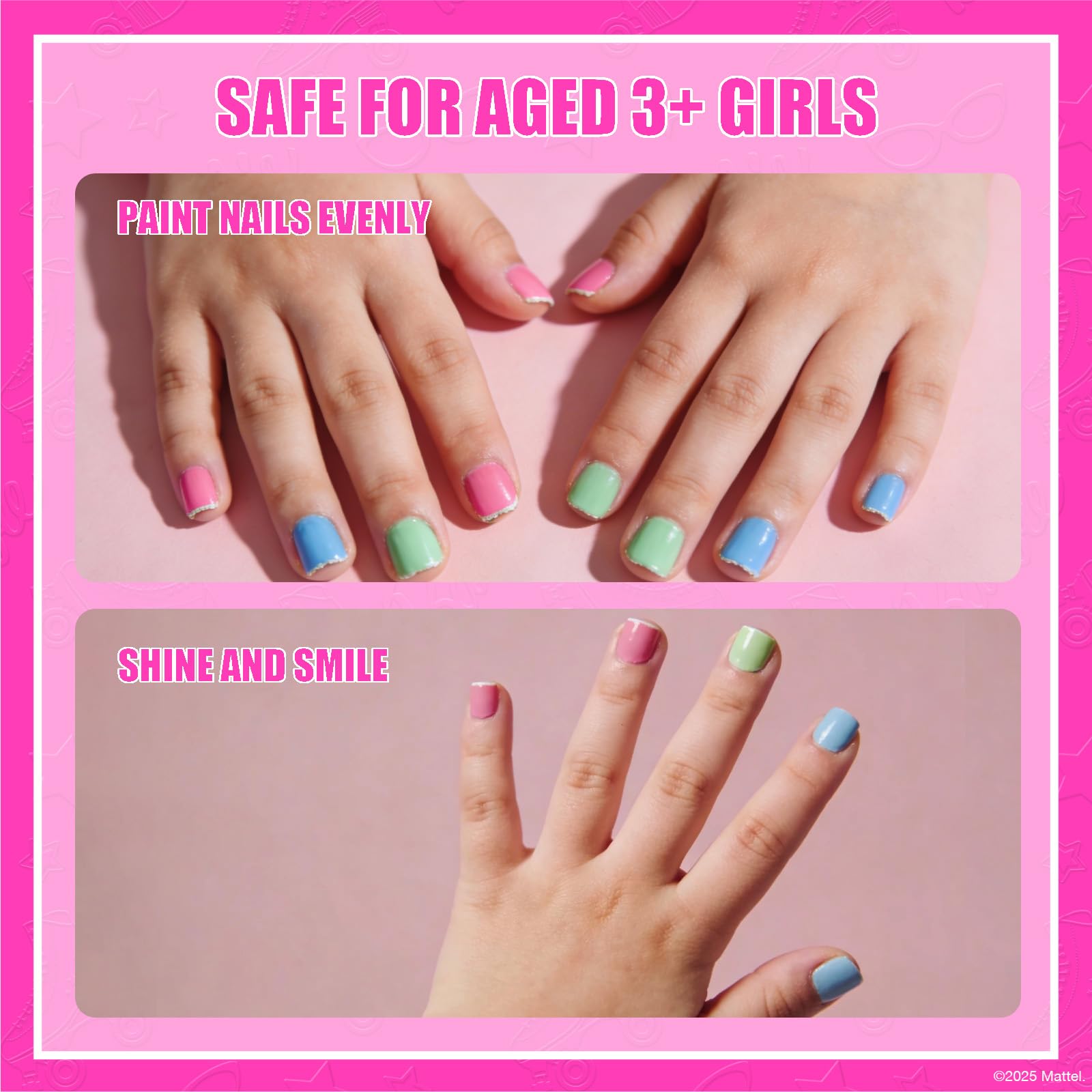 Barbie Townley Girl: acabados brillantes en colores vivos.