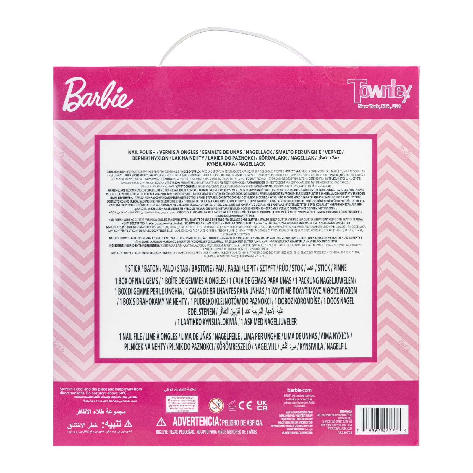 Townley Girl Barbie Movie Set set completo para cuidar uñas.
