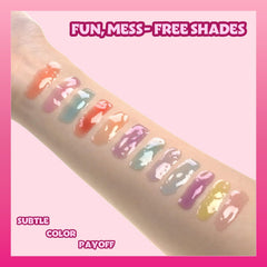 Townley Girl Barbie brillo labial sabor durazno, hidratación suave.