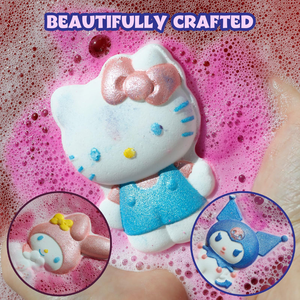 Townley Girl bombas de baño Hello Kitty Stitch pose 5: aroma a bayas para una experiencia sensorial.