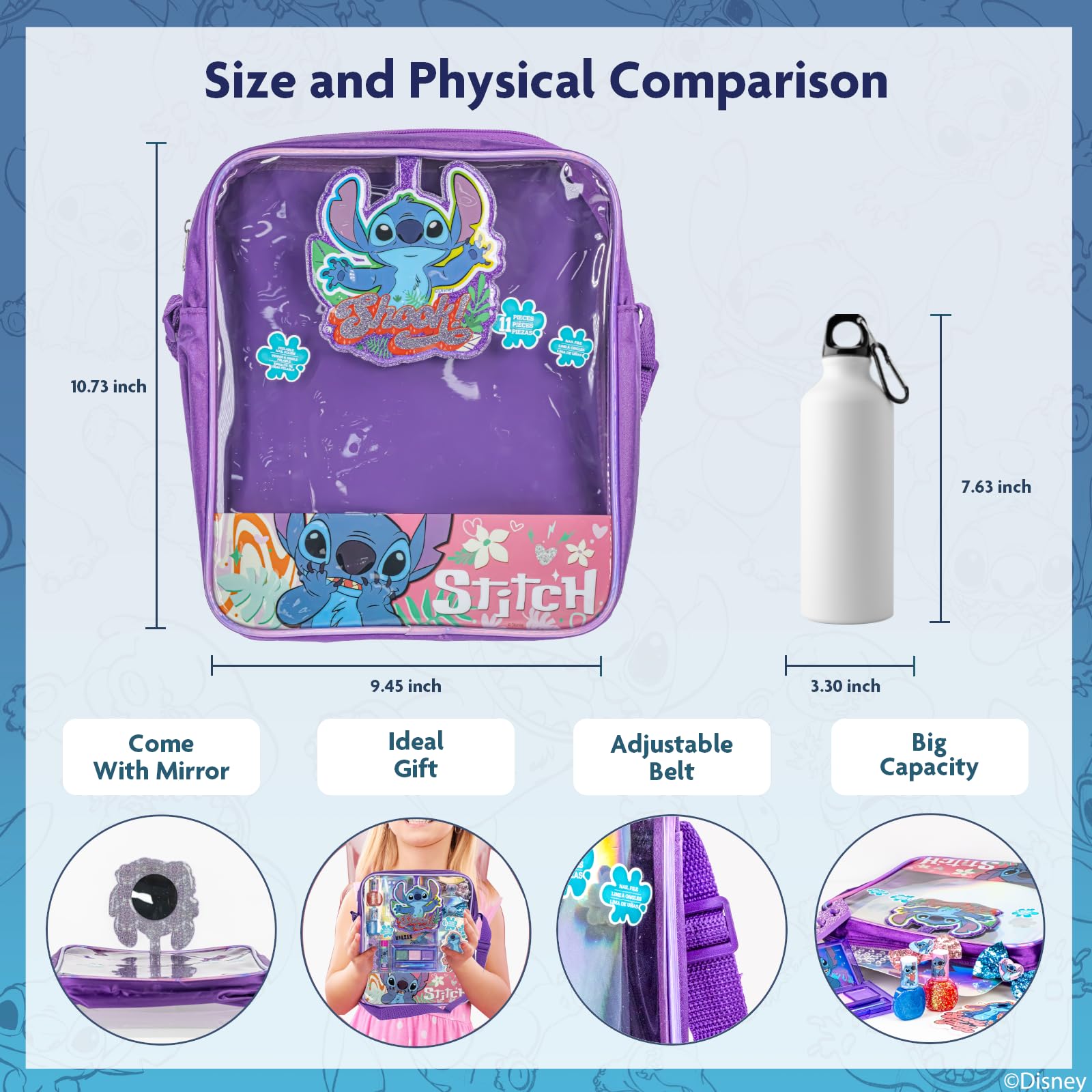 Townley Girl Disney Lilo y Stitch lima de uñas rosa.