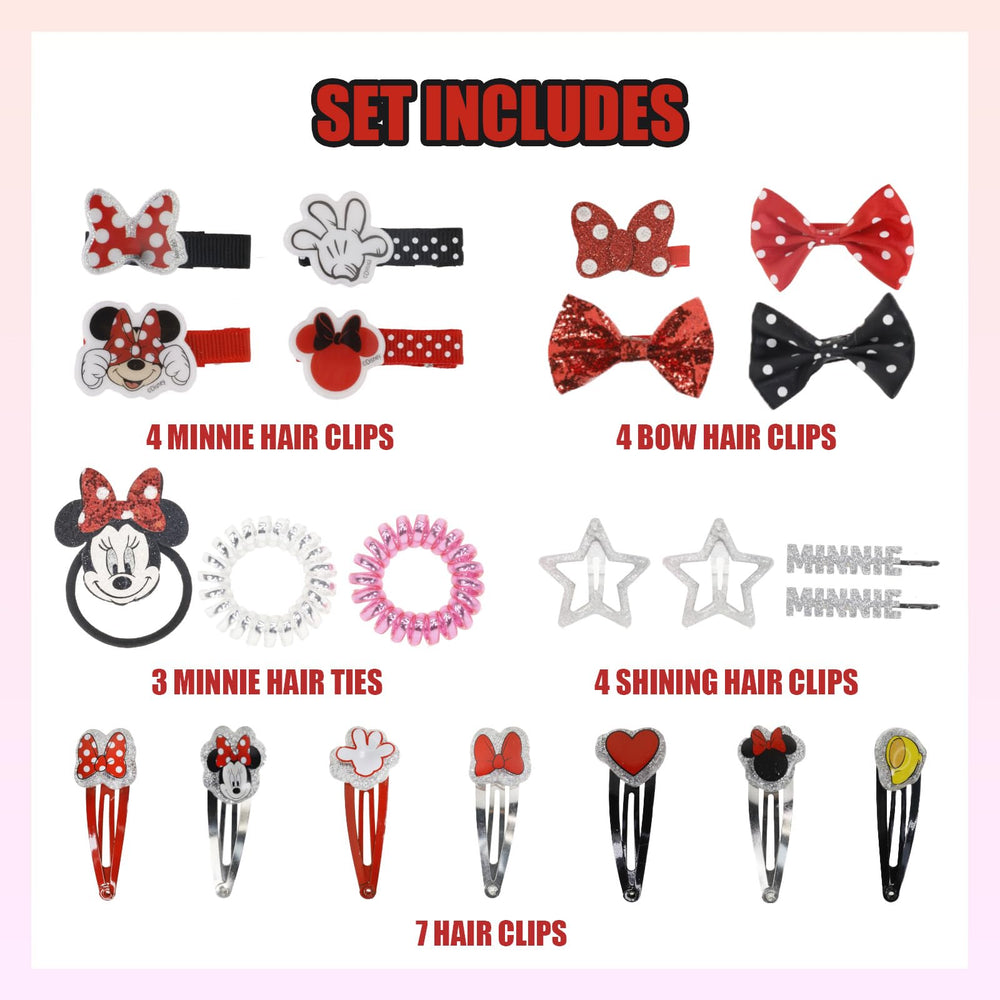 Townley Girl Minnie Mouse pinzas con letra Minnie para sujetar mechones con estilo