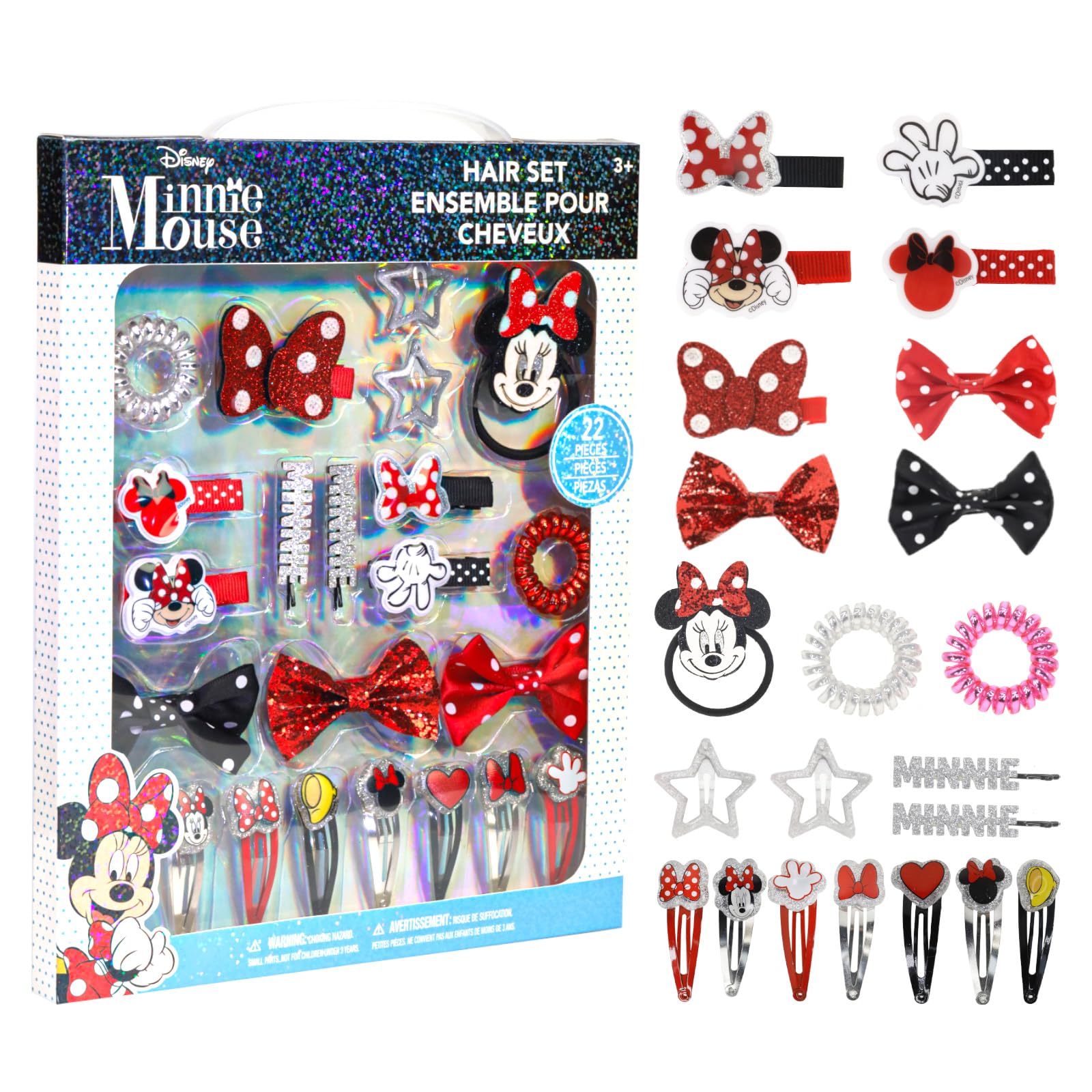 Townley Girl Minnie Mouse prendedores estrella plata para peinados duraderos y divertidos