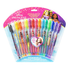 Townley Girl Disney Princess bolígrafos gel brillo para cuerpo, 16 colores para arte temporal.