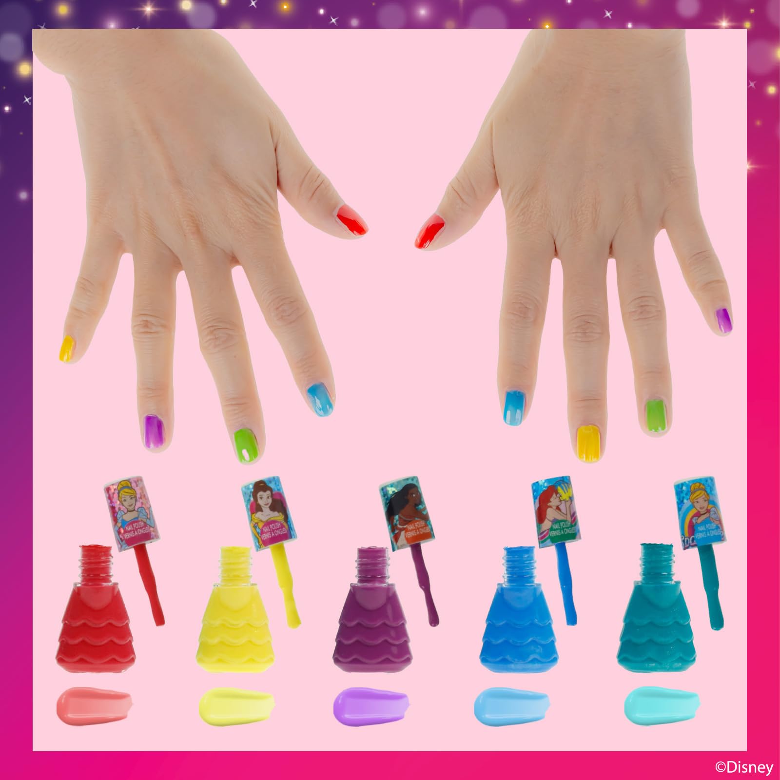 Townley Girl Disney Princess, esmalte amarillo para toques vibrantes