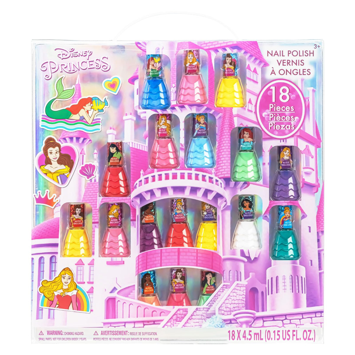 Townley Girl Disney Princess, set de 18 esmaltes para mezclar y crear looks