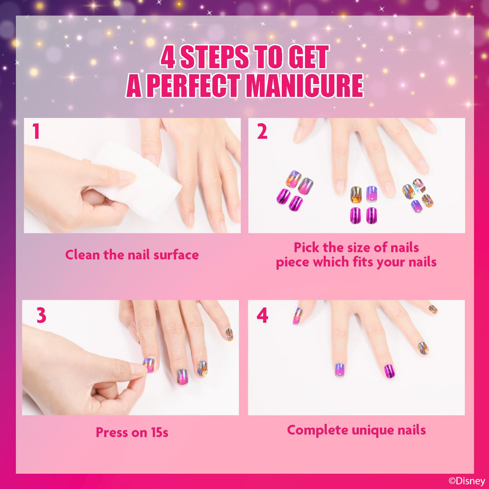 Townley Girl Disney Princess nails in multiple colors for quick styling