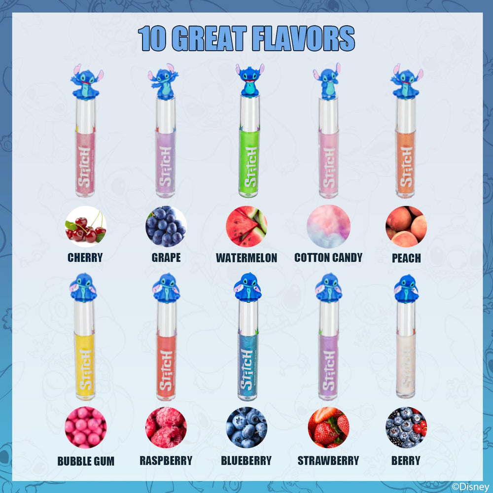 Townley Girl Disney Stitch aplicador de brillo labial para juego seguro