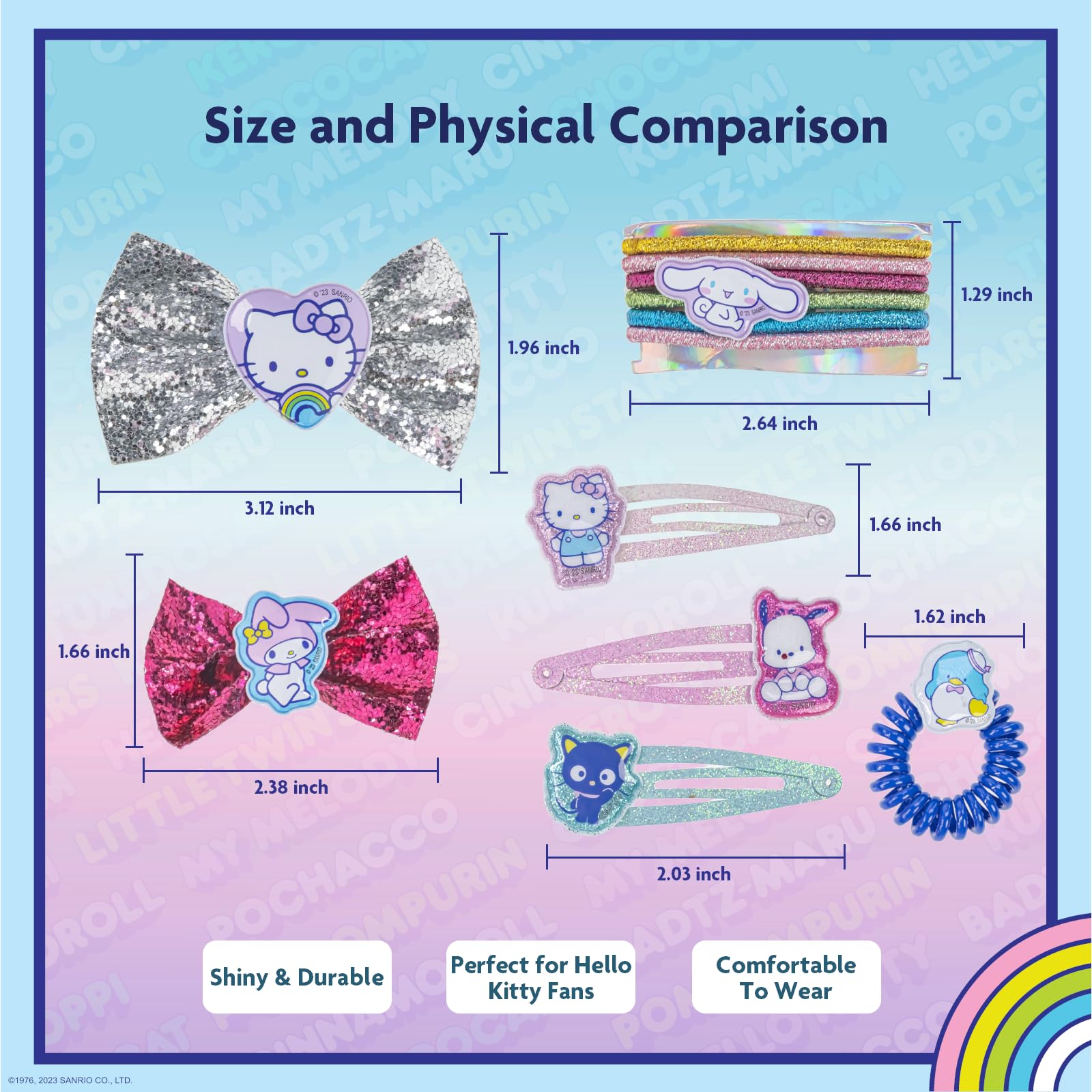 Townley Girl gomas elasticas brillantes para peinados duraderos.