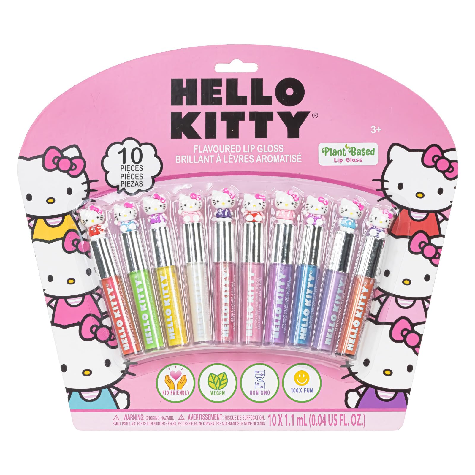 Townley Girl Hello Kitty: conjunto de brillos labiales para fiestas y regalos.