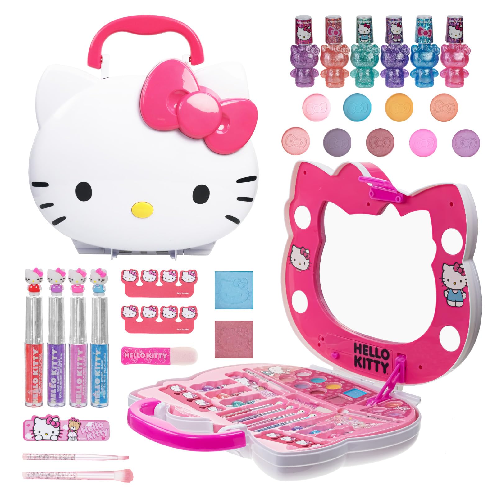 Townley Girl Hello Kitty case with light-up mirror for imaginative makeup play