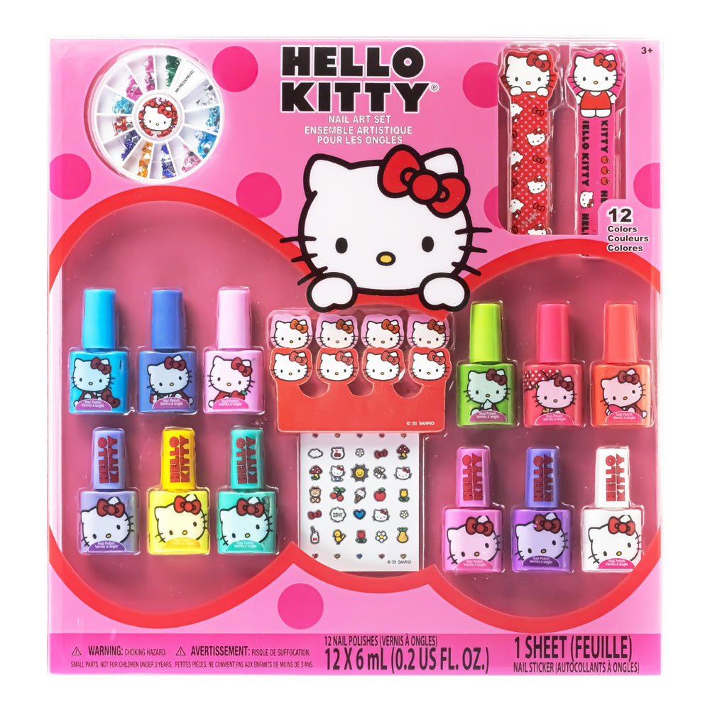 Townley Girl Hello Kitty set completo de esmalte de agua para niñas, juego y spa en casa