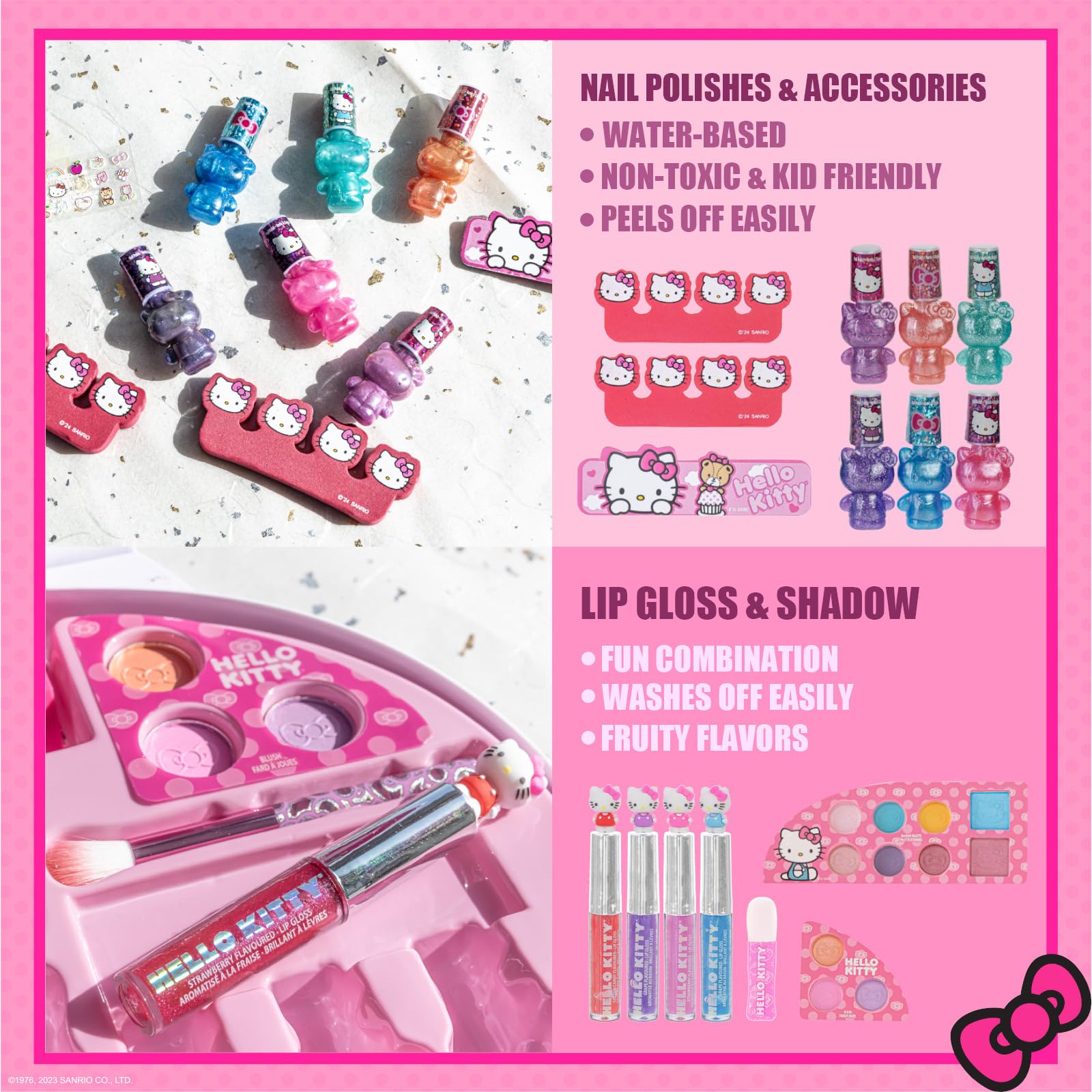 Townley Girl Hello Kitty eight-shadow selection offers neutrals to vibrant shades
