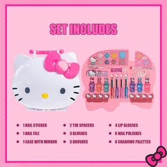 Townley Girl Hello Kitty case showing peelable nail polishes in playful colors