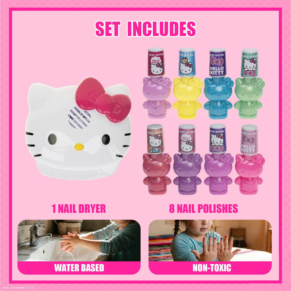 Townley Girl Hello Kitty: secador de uñas portátil incluido para secado rápido y divertido.