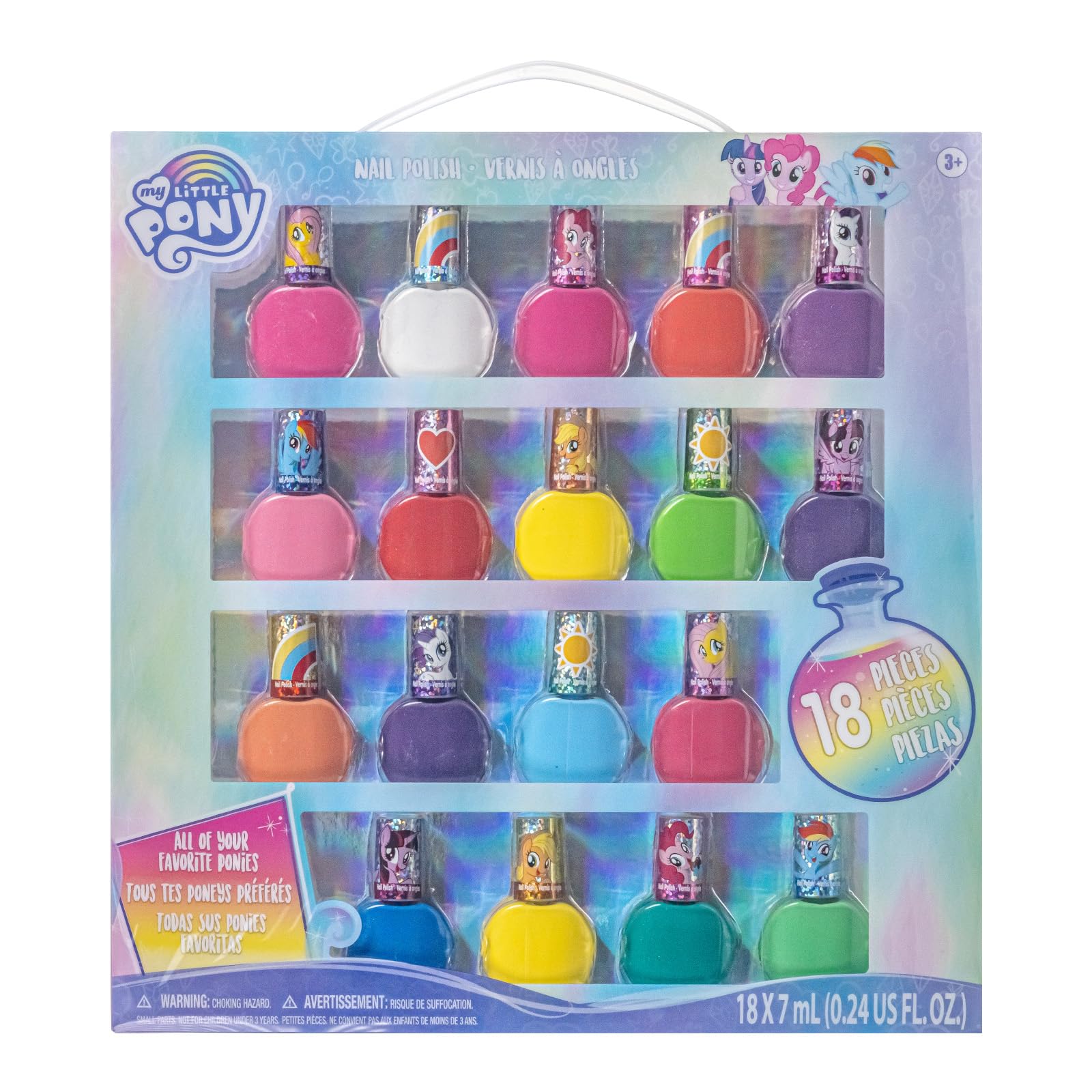 Townley Girl My Little Pony pink glitter nail polish for party-ready nails.