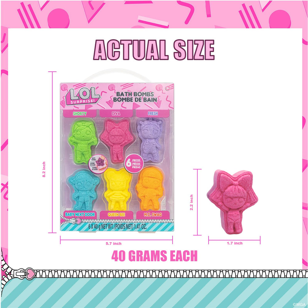 Townley Girl L.O.L. Surprise bubble gum scented bath bomb for kids' bath time.