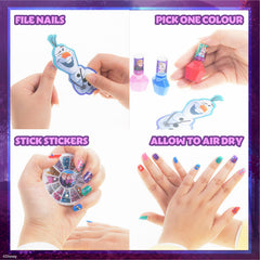 Townley Girl Olaf nail file included for gentle shaping on little nails.