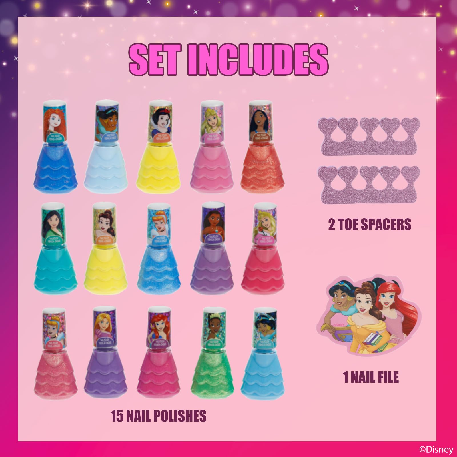 Townley Girl Paleta de colores brillantes para uñas de niñas.