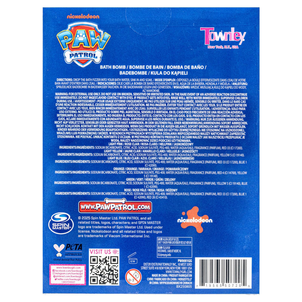 Regalo ideal Paw Patrol Townley Girl, bombas de baño para fiestas.