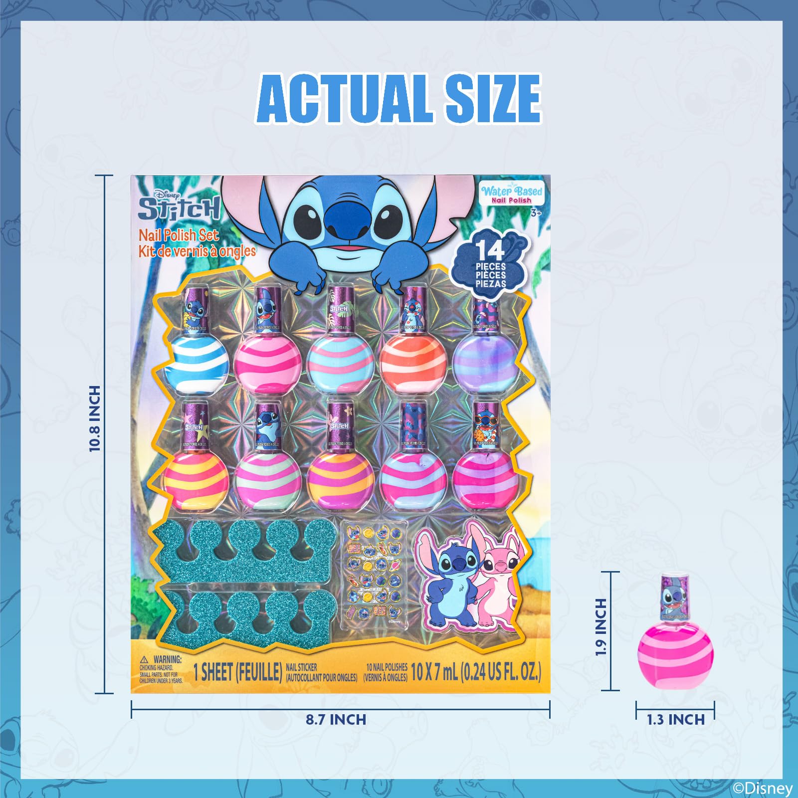 Townley Girl Stitch purpurina brillo, destellos para uñas divertidas.