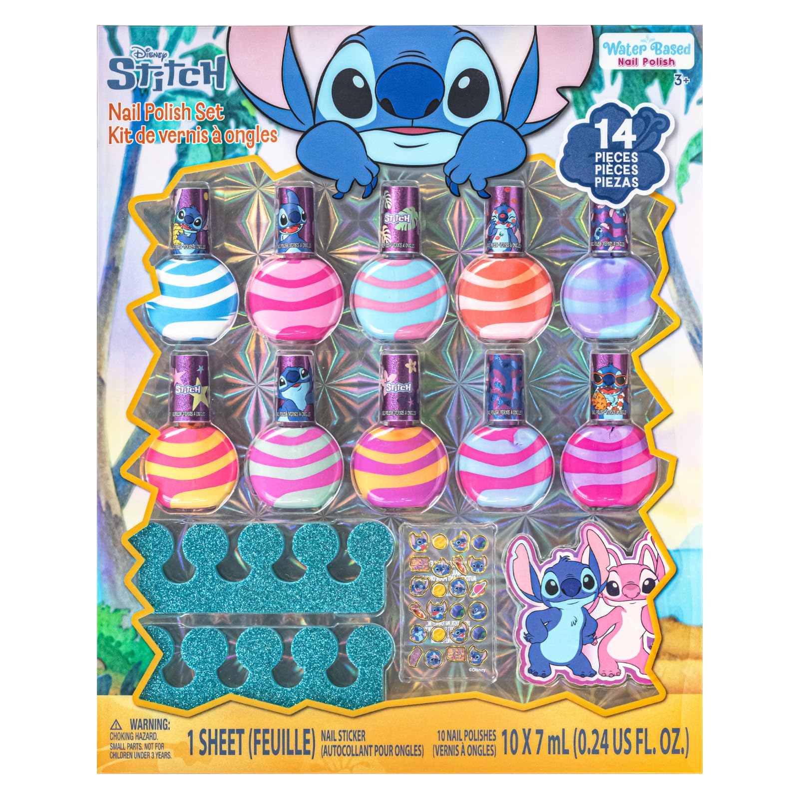 Townley Girl Stitch set frontal, kit colorido para diversión creativa de uñas.