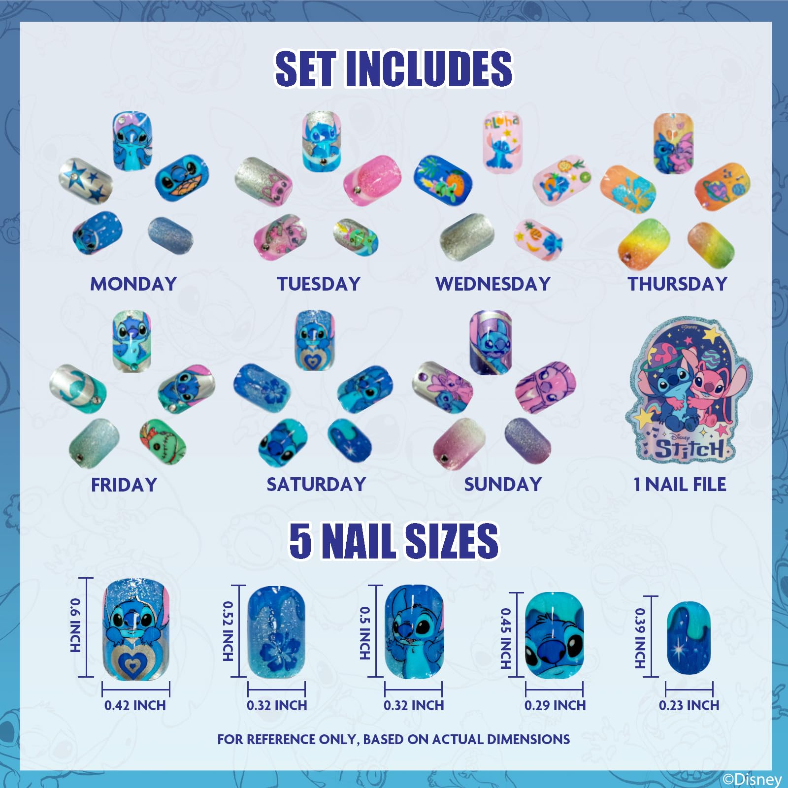 Townley Girl Stitch uñas metalicas brillantes para divertirse con estilo.
