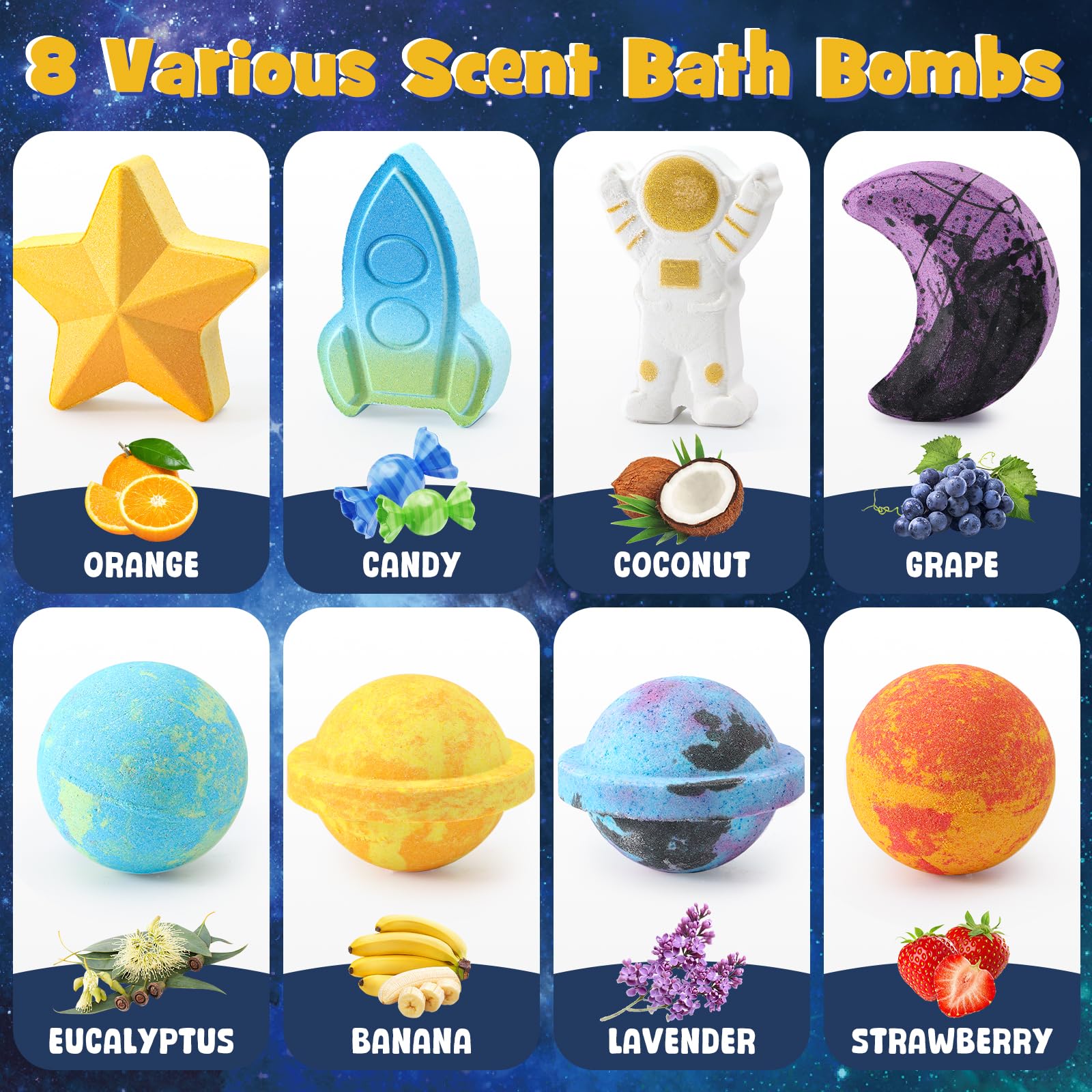 Water fizzing with vibrant colors and gentle aroma during bath time.