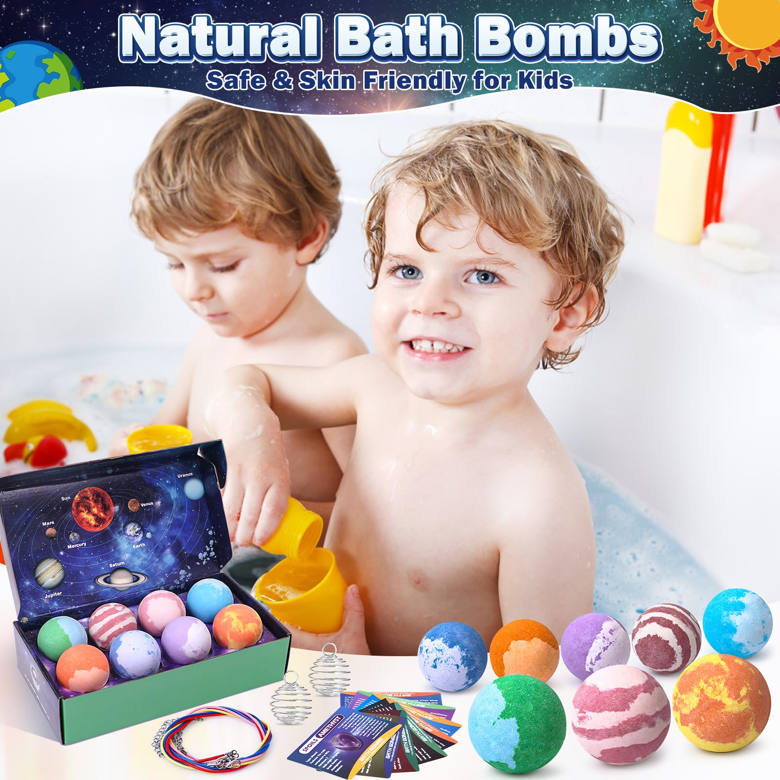 Toylink Galaxy bombs come with gem information cards for learning.