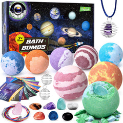 Toylink Galaxy bath bombs reveal surprise gemstones during bath time.