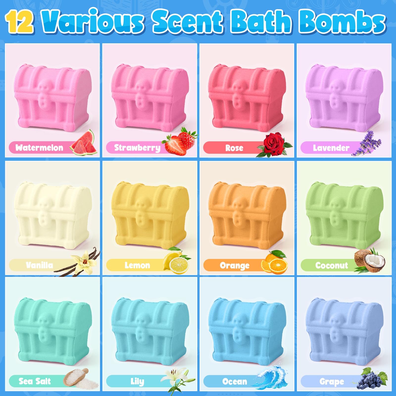 Toylink pirate accessories pack beside bath bombs sparks underwater pretend adventures