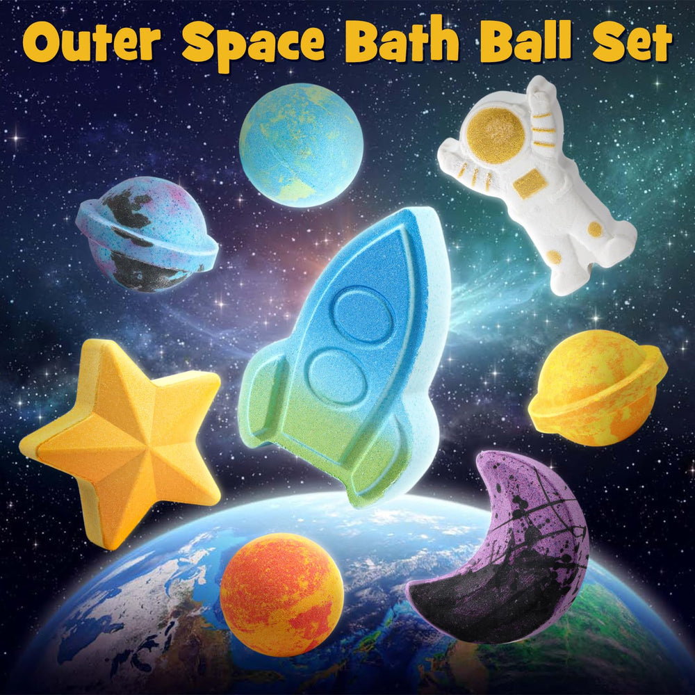 Rocket bath bomb releases rainbow color streams as it dissolves.