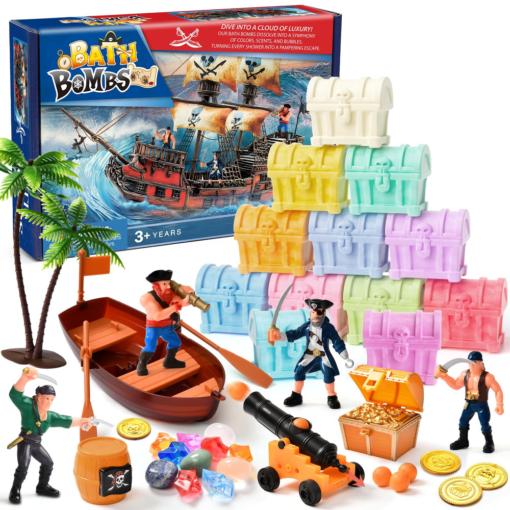 Toylink treasure chest bath bombs reveal gems inside for imaginative play