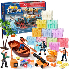 Toylink treasure chest bath bombs reveal gems inside for imaginative play