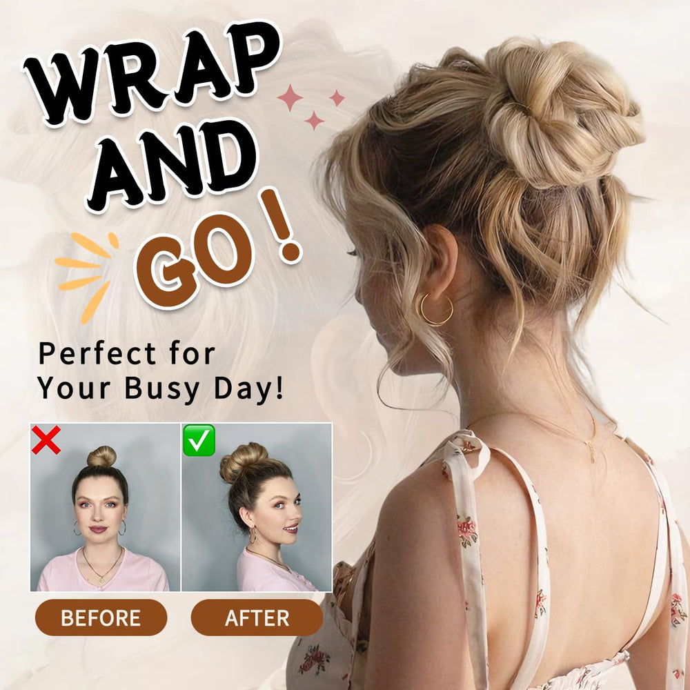 Tozoie bun attachment piece with elastic band offers secure, slip-free wear.